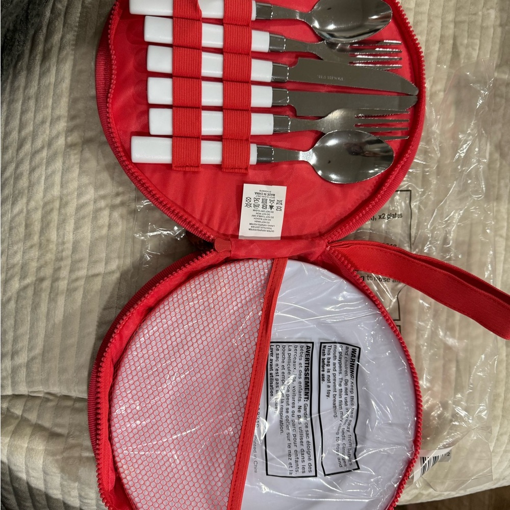 Sunny Life White Picnic Cutlery Set for 2